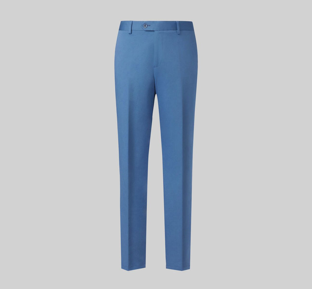 THEODORE Blue Cotton Trousers, view 2 of 3