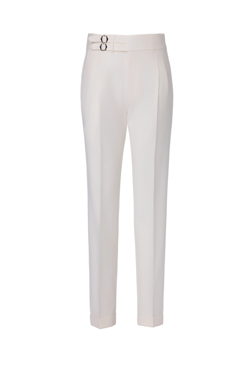 THEODORE White Wool Trousers, view 1 of 2