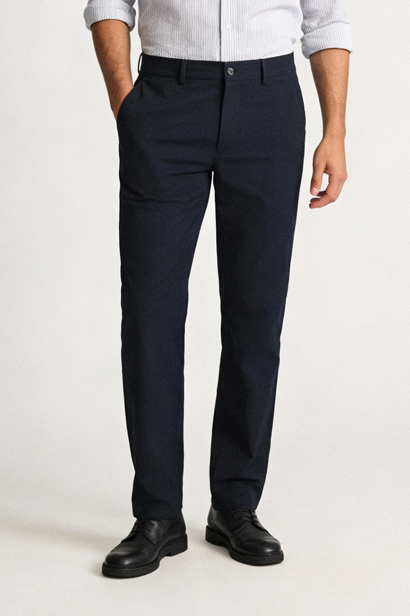 THEODORE Navy Nylon Trousers, view 1 of 7