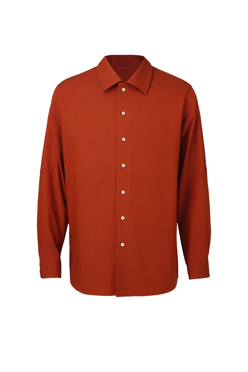 THEODORE Orange Cotton Shirt, view 1 of 6