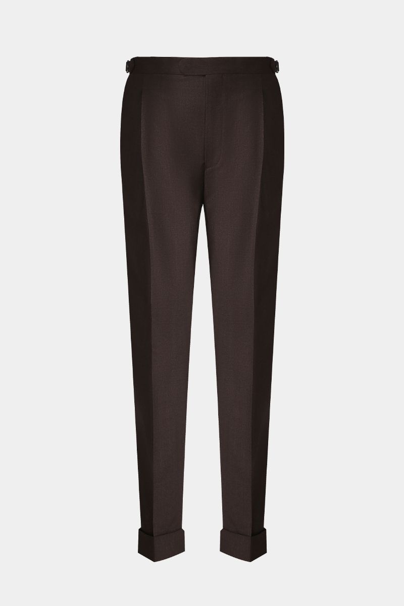 THEODORE Coffee Wool Trousers, view 1 of 5