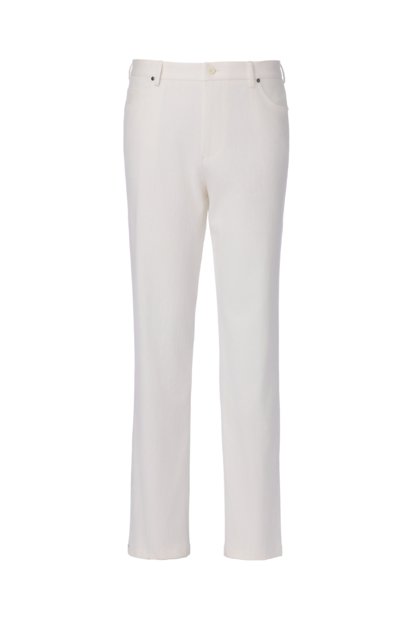 THEODORE White Cotton Trousers, view 1 of 2