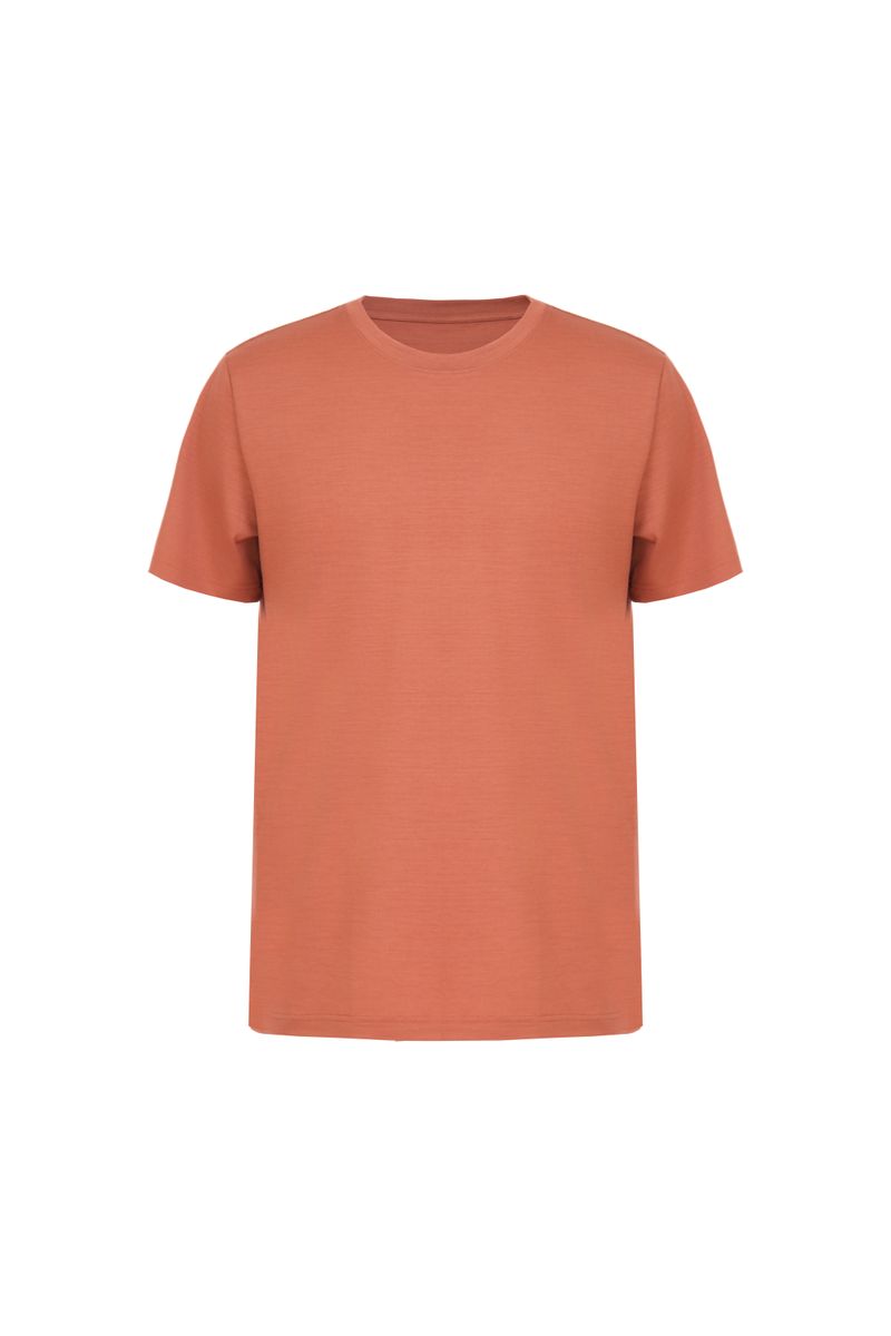 THEODORE The Maratea Rust Wool Crew-Neck T-Shirt, view 1 of 5