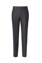 THEODORE Black Striped Linen Trousers, view 1 of 2