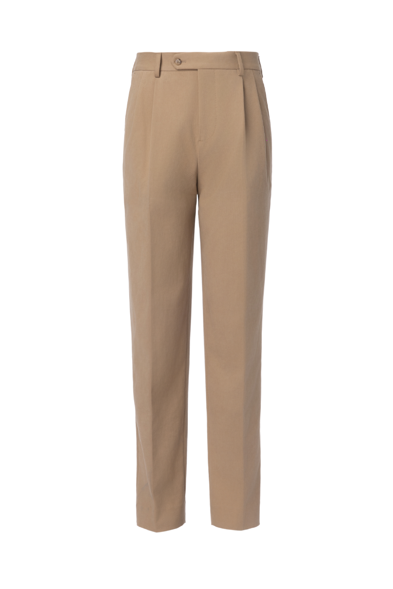 THEODORE Khaki Cotton Trousers, view 1 of 2