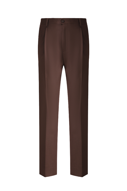 THEODORE Brown Wool Trousers, view 1 of 5