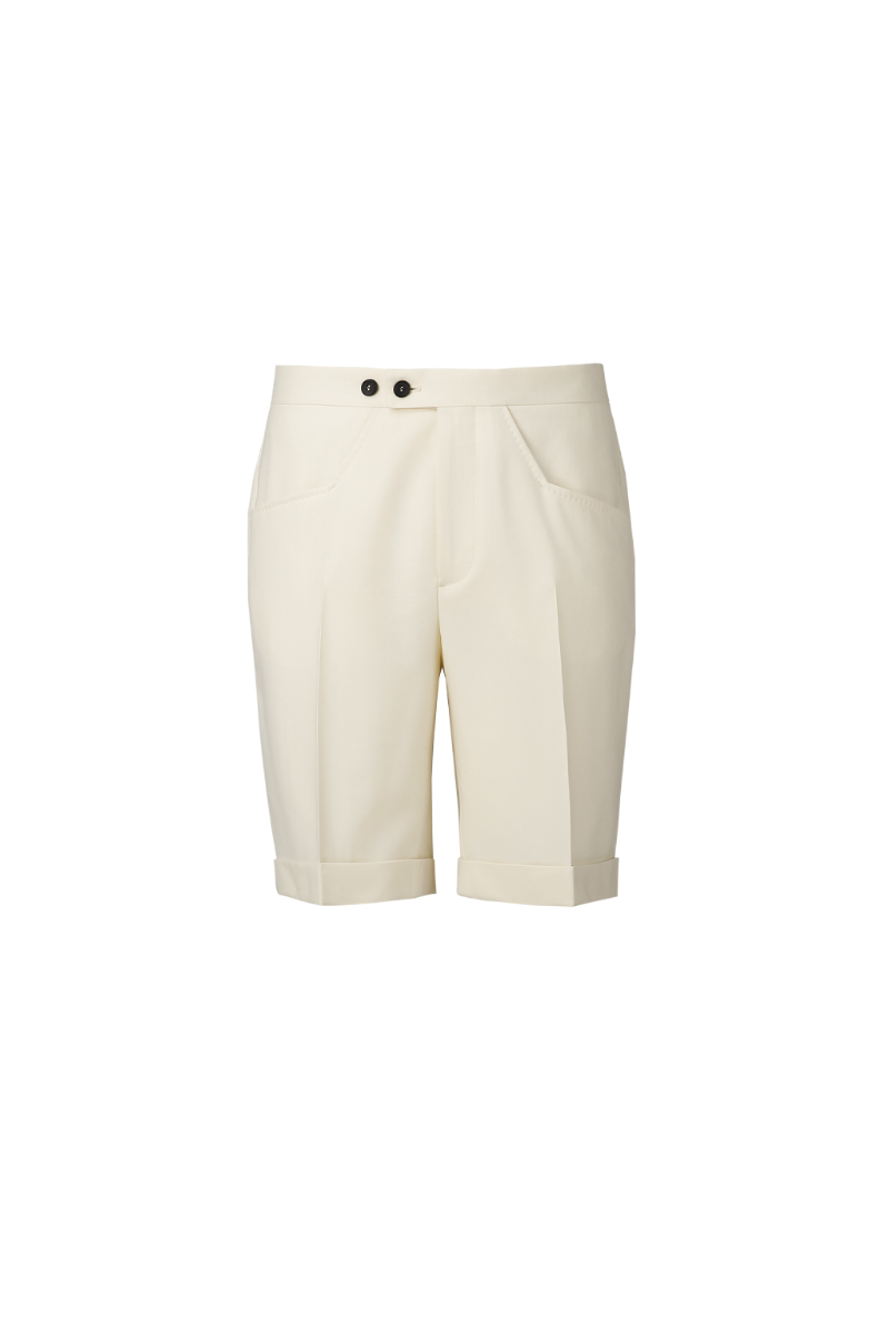 THEODORE White Wool Shorts, view 1 of 2