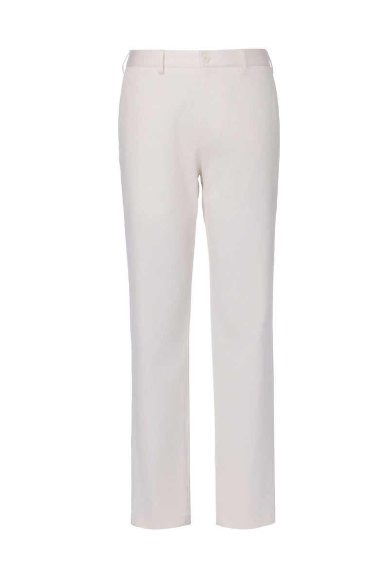 THEODORE White Cotton Trousers, view 1 of 2