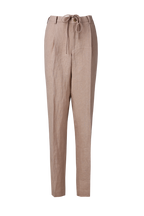 THEODORE Coffee Linen Trousers, view 1 of 5