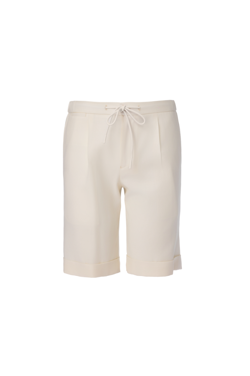 THEODORE White Wool Shorts, view 1 of 2