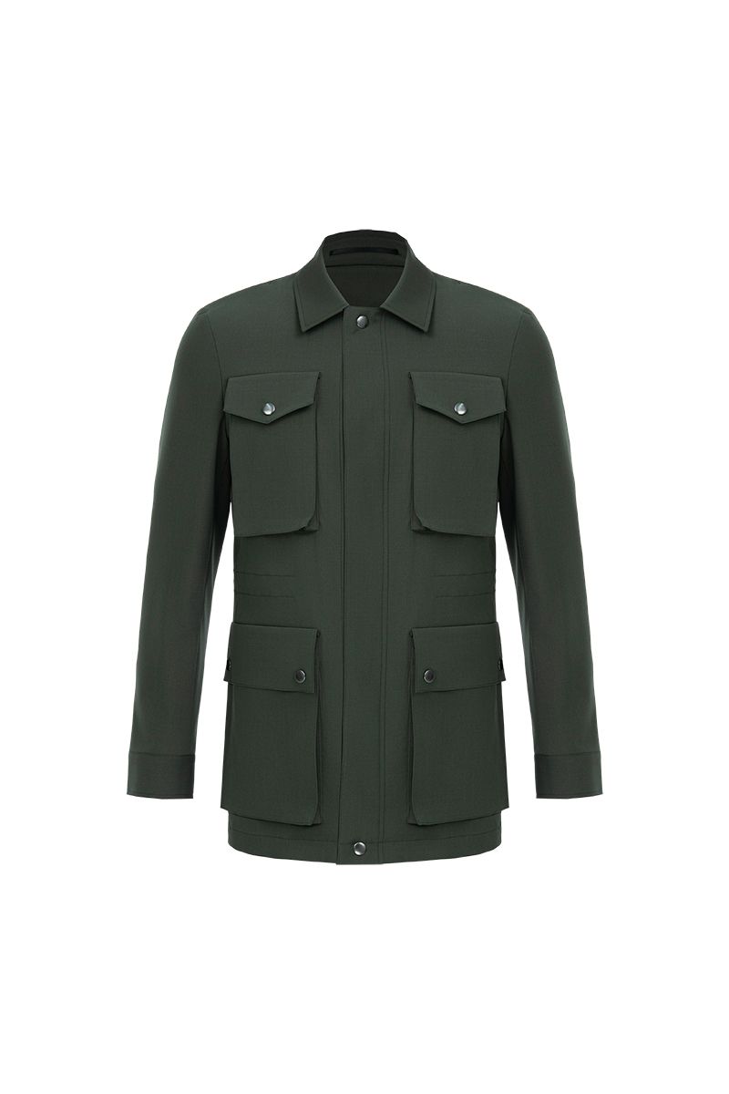 THEODORE Olive Wool Jacket, view 1 of 4
