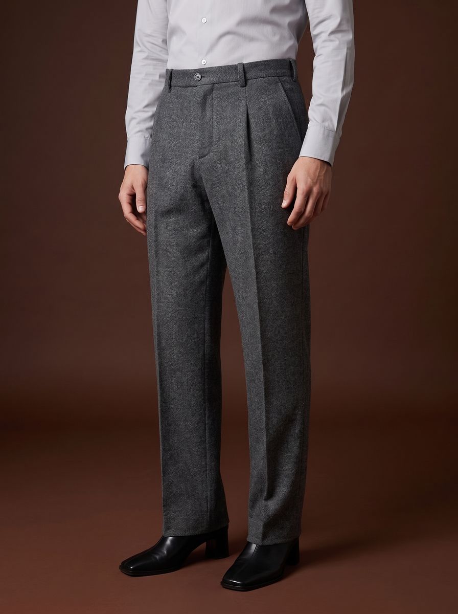 THEODORE Charcoal Heavyweight Wool Trousers, view 1 of 8