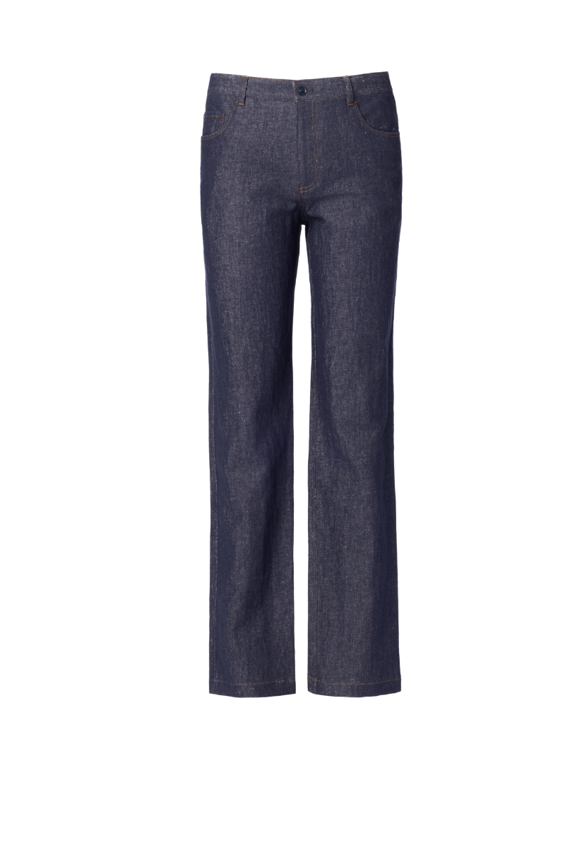 THEODORE Blue Hemp Trousers, view 1 of 2
