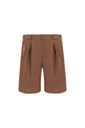 THEODORE Coffee Wool Shorts, view 1 of 5