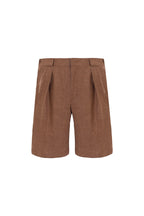 THEODORE Coffee Wool Shorts, view 1 of 5