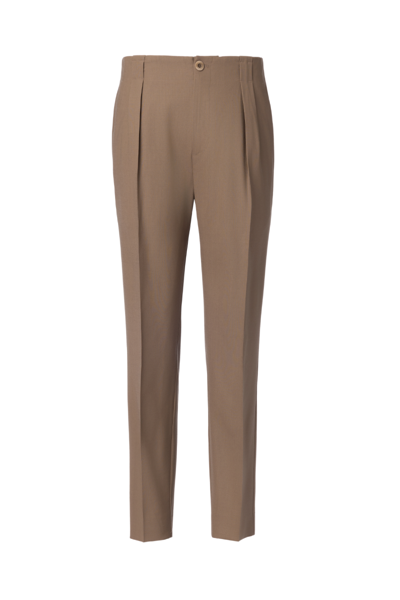 THEODORE Khaki Wool Trousers, view 1 of 2