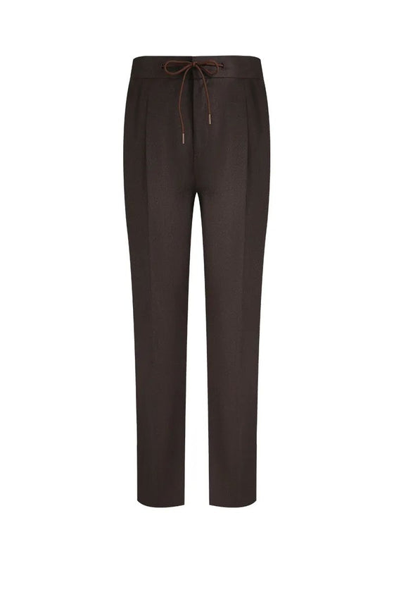 THEODORE Brown Wool Trousers, view 1 of 4