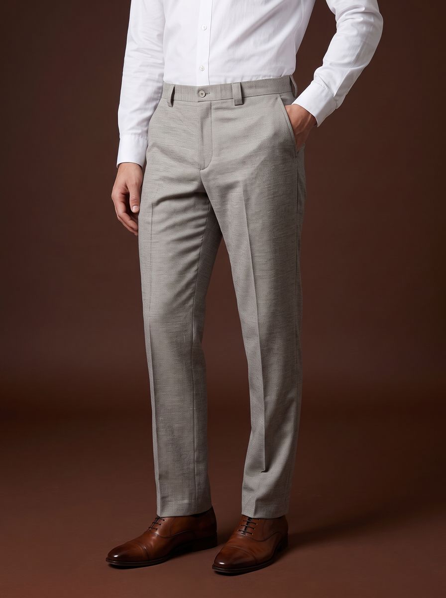 THEODORE Light Grey Wool Trousers, view 1 of 8