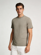 THEODORE The Filicudi Taupe Wool Crew-Neck T-Shirt, view 1 of 6