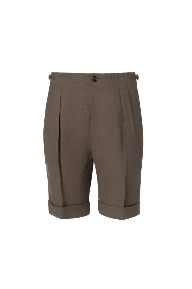 THEODORE Blue Wool Shorts, view 1 of 2