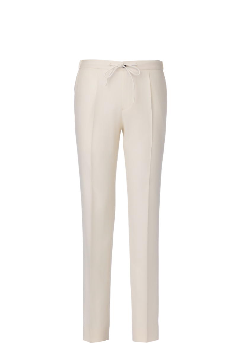 THEODORE White Wool Trousers, view 1 of 2