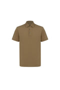THEODORE The Calvi Khaki Piqué Blend Three-Button Polo, view 1 of 5