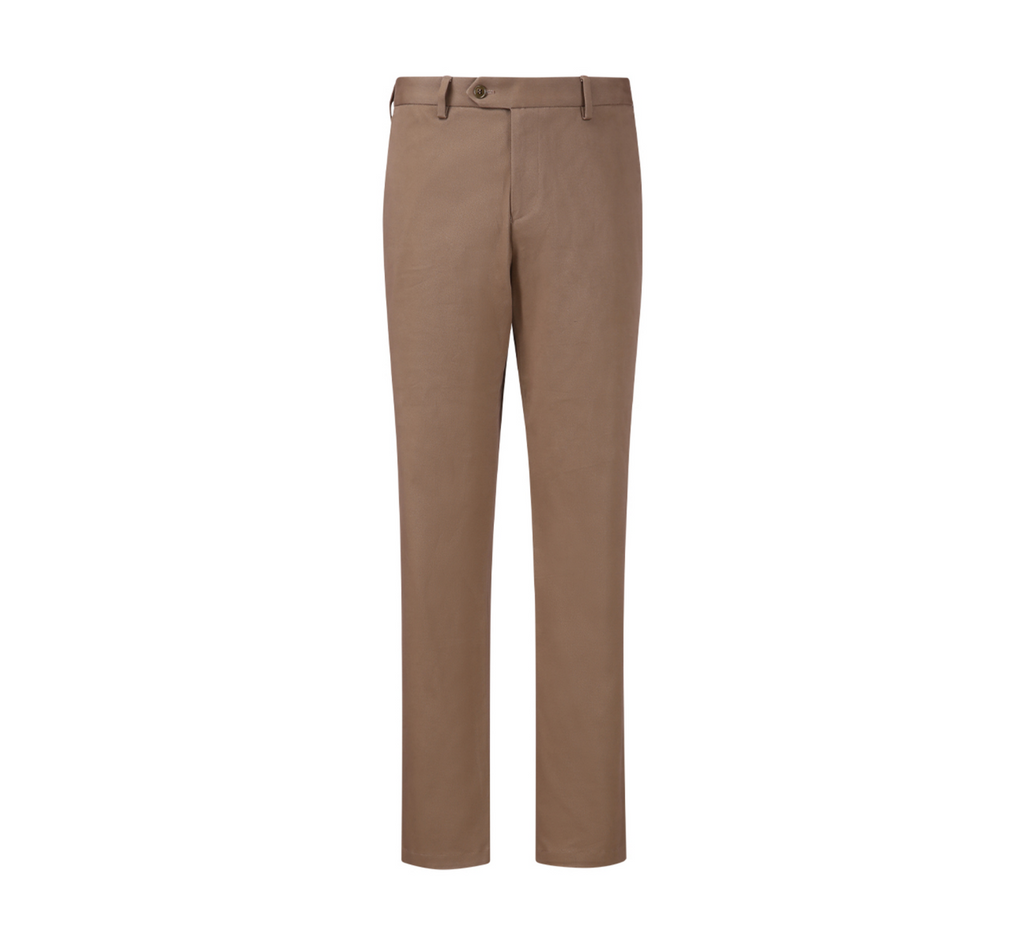 THEODORE Coffee Cotton Trousers, view 2 of 6