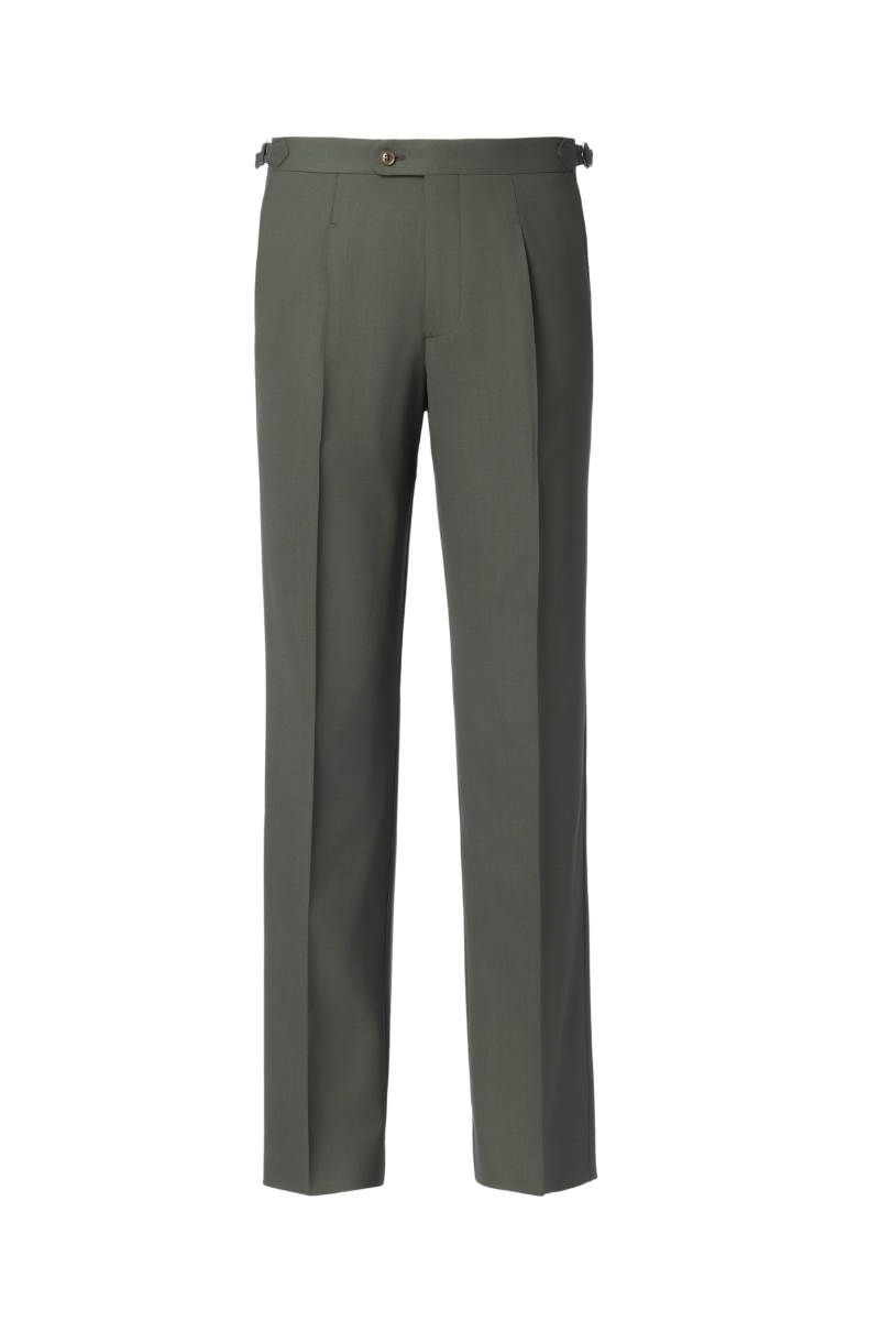 THEODORE Olive Wool Trousers, view 1 of 2