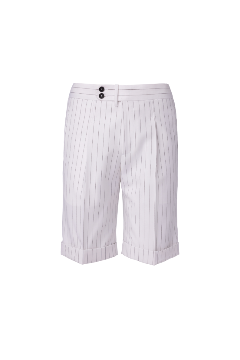 THEODORE White Striped Shorts, view 1 of 2