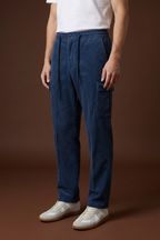 THEODORE Blue Corduroy Cargo Trousers, view 1 of 8