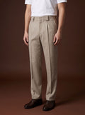 THEODORE Beige Heavyweight Wool Trousers, view 1 of 8