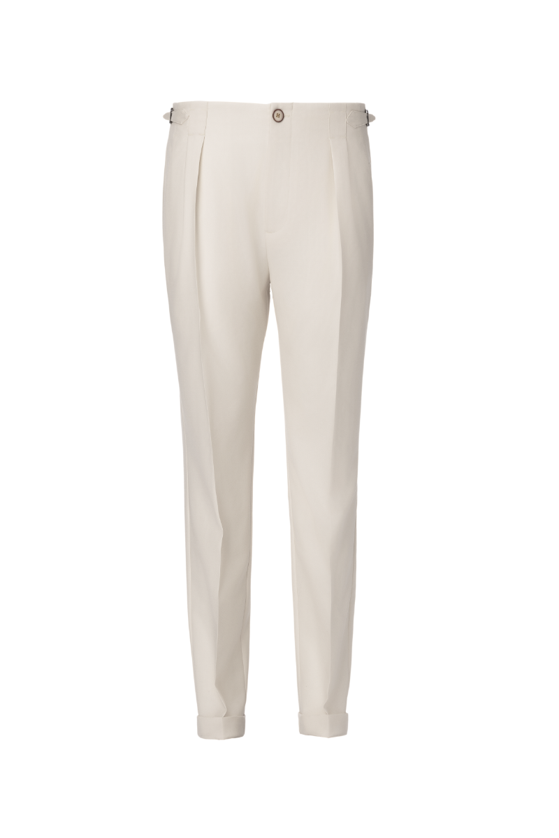 THEODORE White Wool Trousers, view 1 of 2