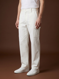 THEODORE White Cargo Cotton Trousers, view 1 of 10