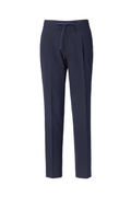 THEODORE Navy Striped Polyester Trousers, view 1 of 2