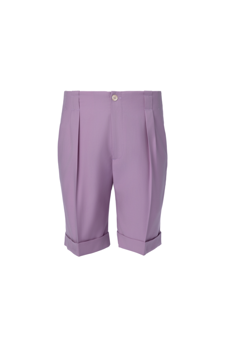 THEODORE Lilac Wool Shorts, view 1 of 2
