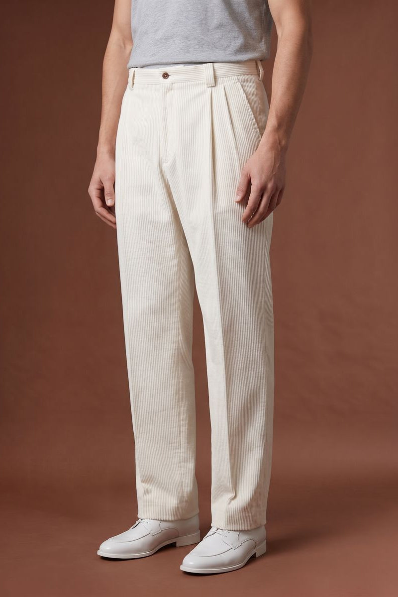 THEODORE Ivory Corduroy Trousers, view 1 of 8