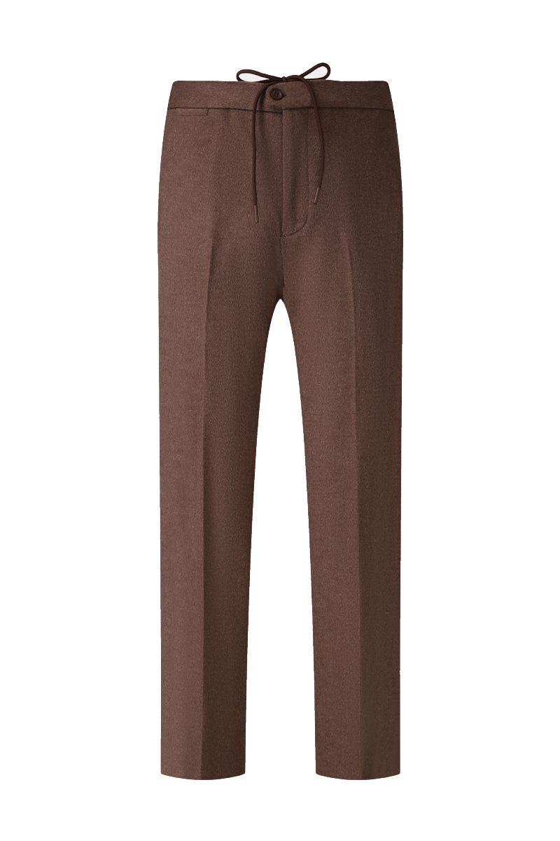THEODORE Brown Wool Trousers, view 1 of 7