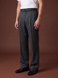 THEODORE Green Striped Wool Trousers, view 1 of 8