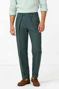 THEODORE Sage Turn-Up Wool Trousers, view 1 of 8