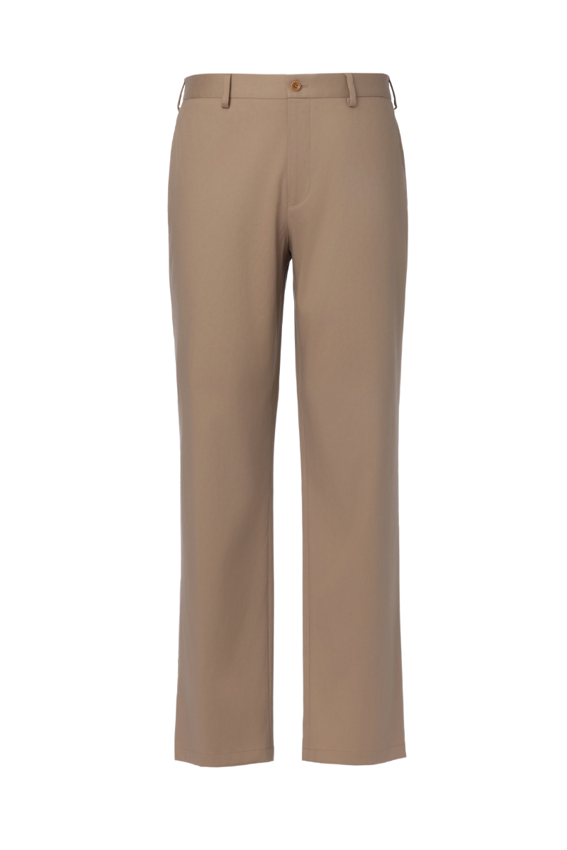 THEODORE Khaki Cotton Trousers, view 1 of 2