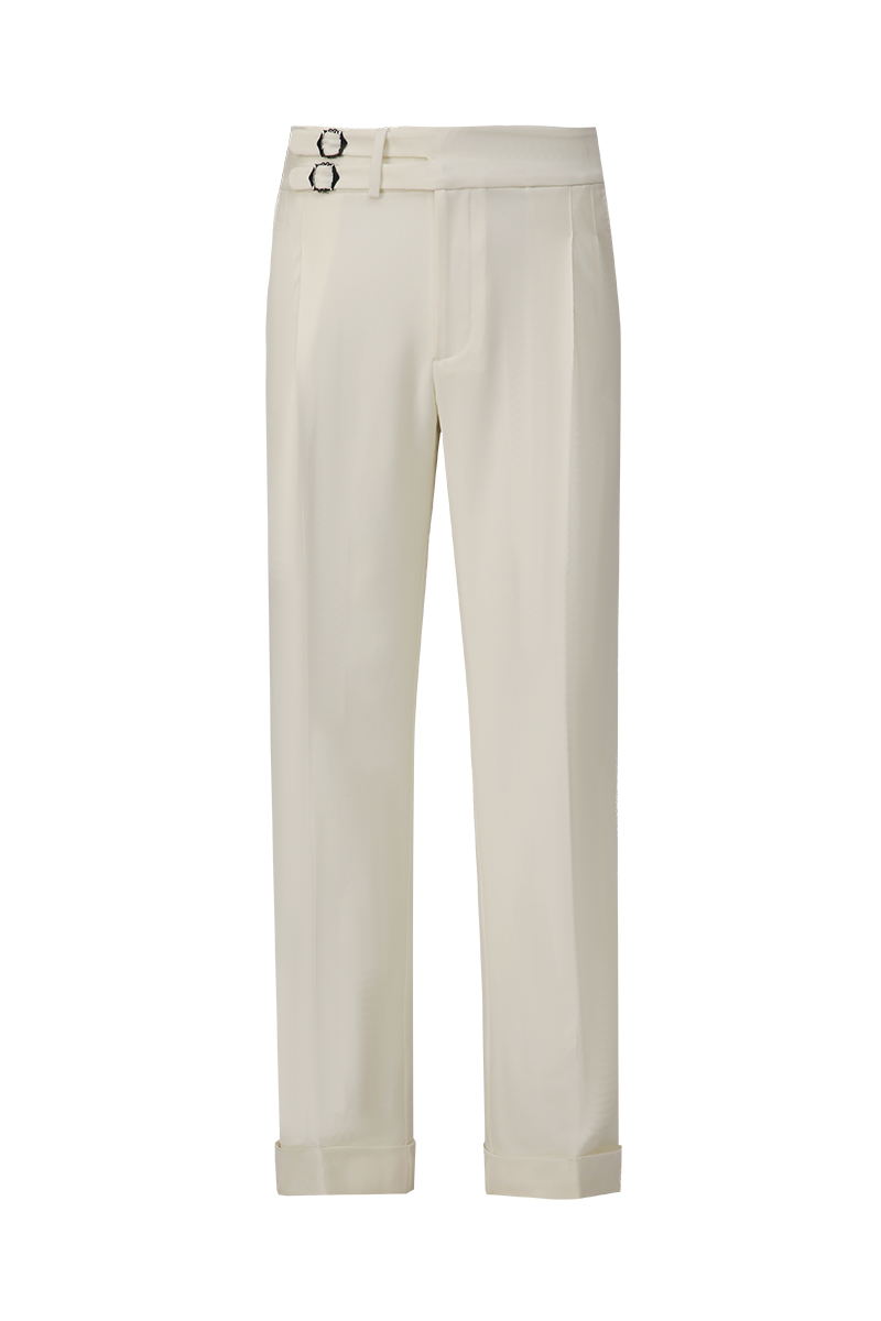 THEODORE White Wool Trousers, view 1 of 2