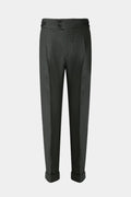 THEODORE Olive Herringbone Wool Trousers, view 1 of 6