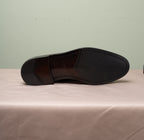 Lukas Dark Brown Leather Tassel Loafer, close-up of the outsole