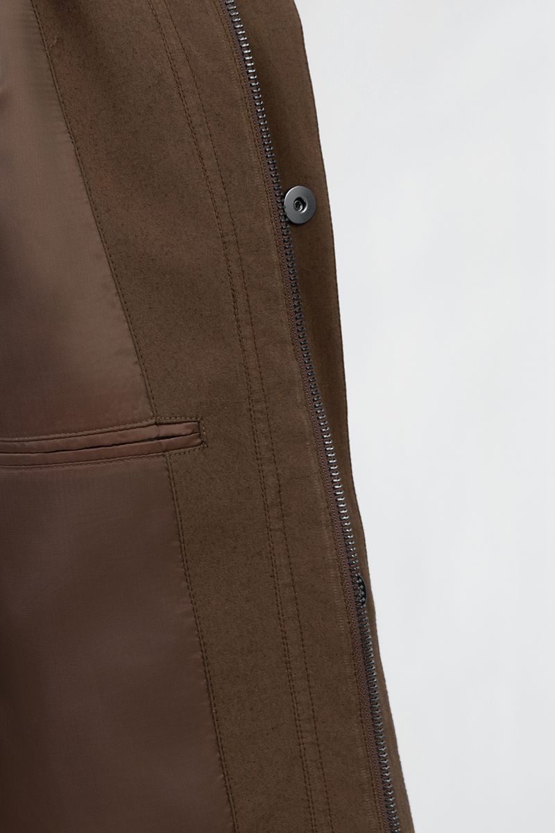 THEODORE Brown Cotton Gilet, view 3 of 3