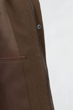 THEODORE Brown Cotton Gilet, view 3 of 3