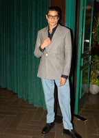 Glen Green Sports Jacket worn by a model outside a venue, front view