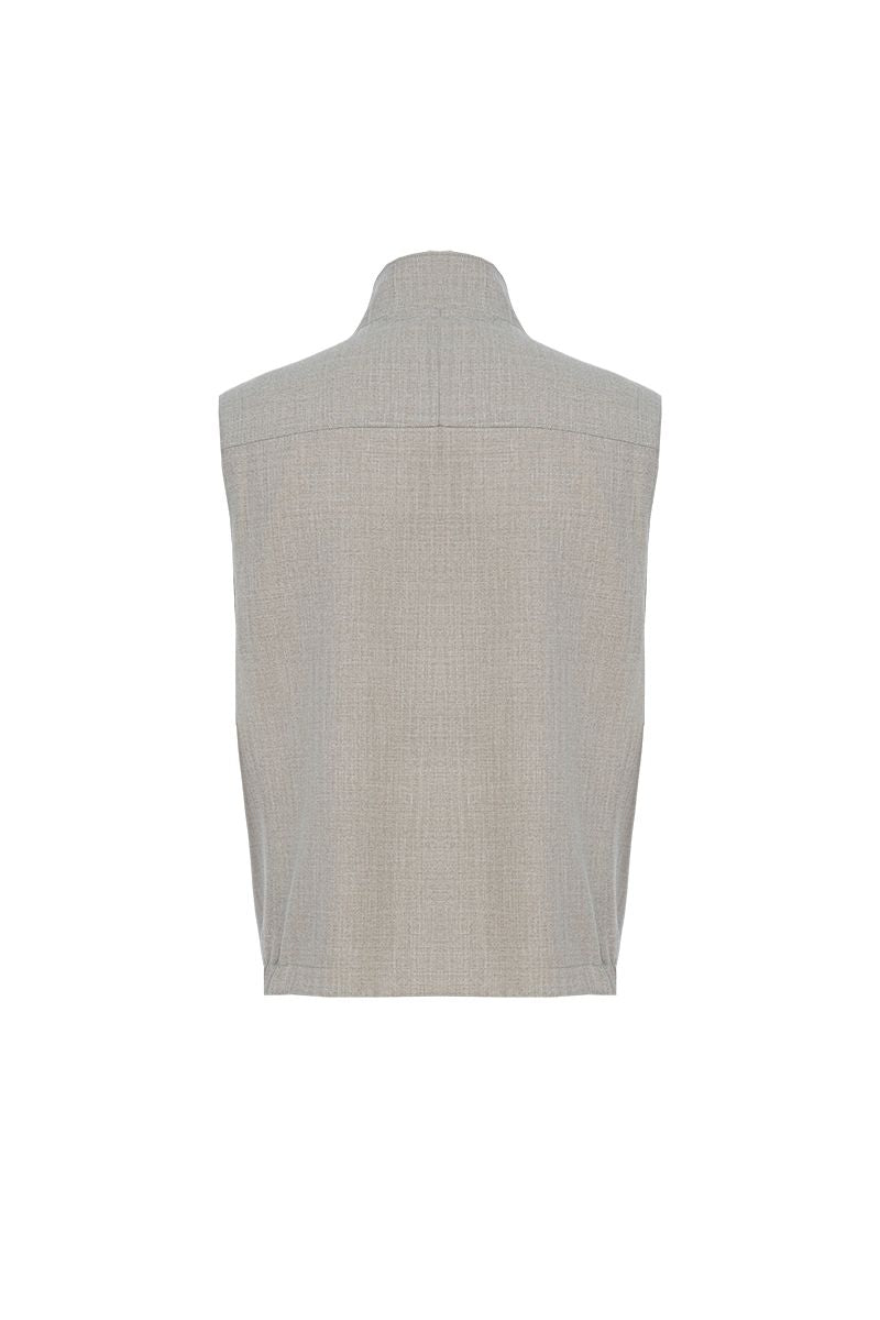THEODORE White Wool Gilet, view 5 of 5