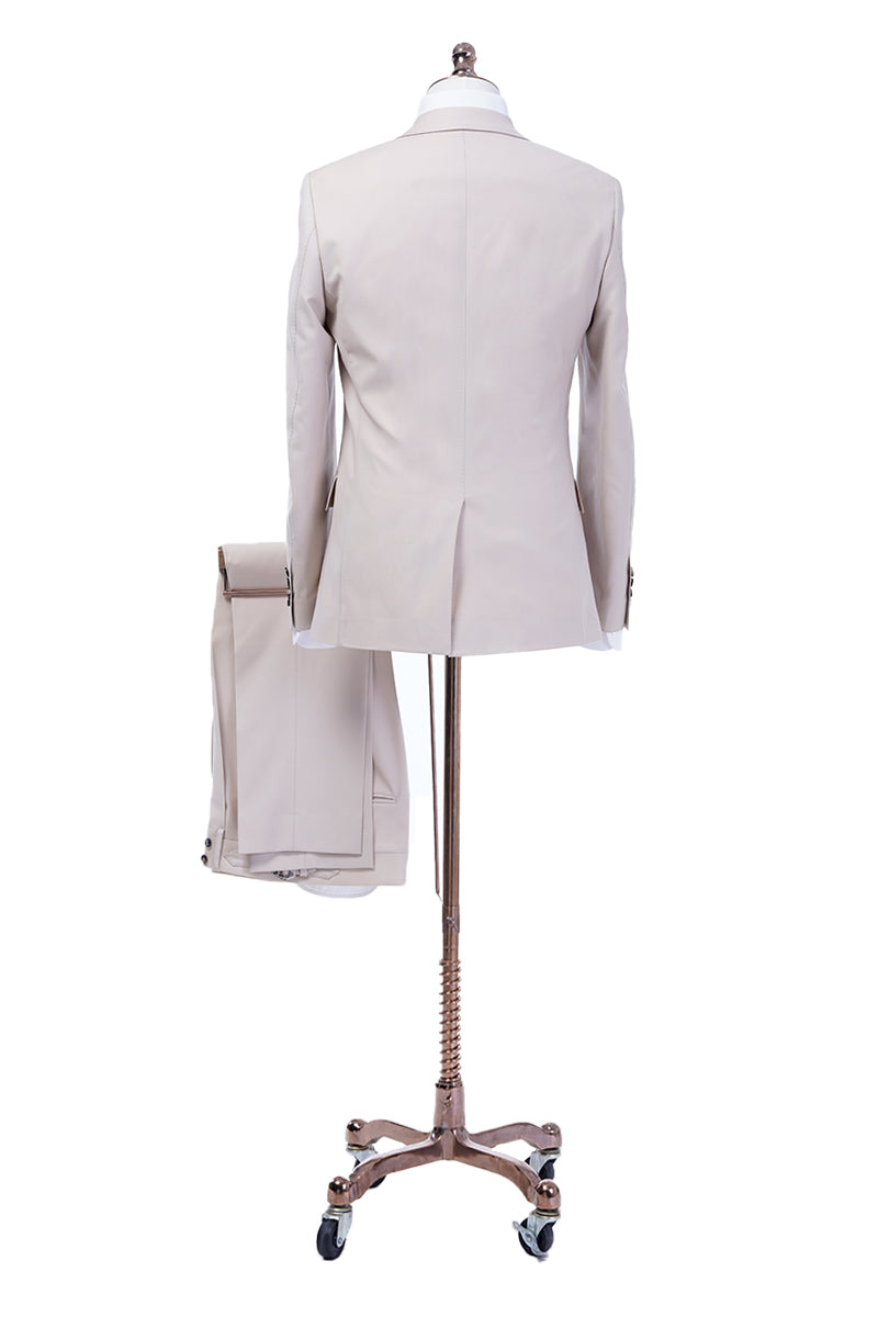 Opal Oasis off-white suit displayed on a mannequin, back view