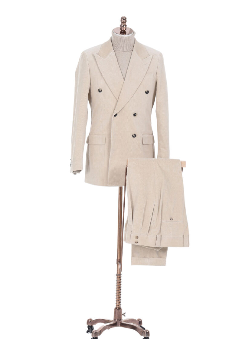 Winter Wheat corduroy suit displayed on a mannequin, front view