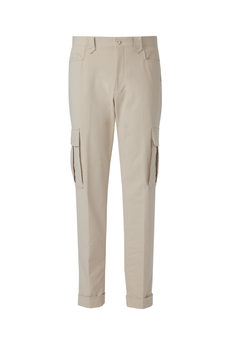 THEODORE Cream Nylon Trousers, view 1 of 5